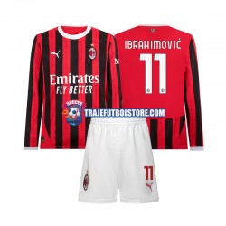 Camiseta 1ª AC Milan Ibrahimović 11 Niño 2024-2025 ML