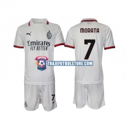 Camiseta 2ª AC Milan Morata 7 Niño 2024-2025 Manga Corta