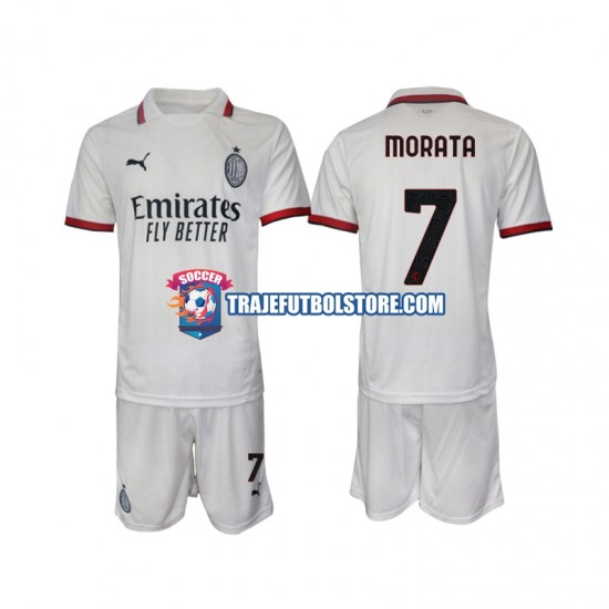 Camiseta 2ª AC Milan Morata 7 Niño 2024-2025 Manga Corta