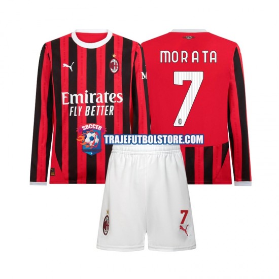 Camiseta 1ª AC Milan Morata 7 Niño 2024-2025 ML