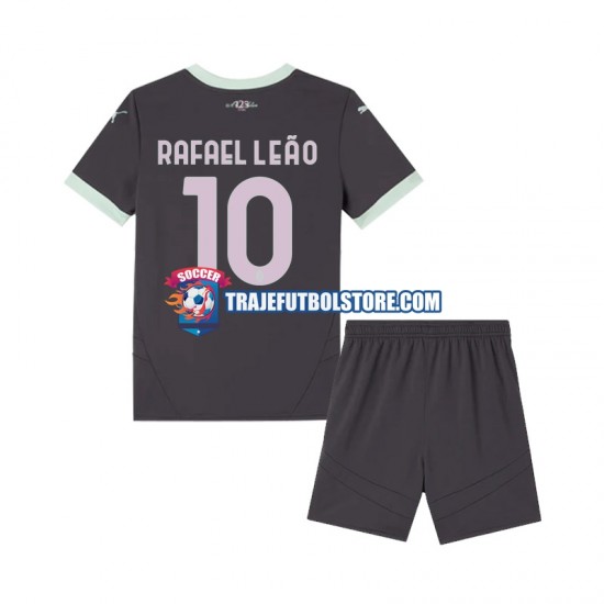 Camiseta 3ª AC Milan Rafael Leao 10 Niño 2024-2025 Manga Corta