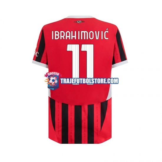 Camiseta 1ª AC Milan Ibrahimović 11 Hombre 2024-2025 Manga Corta