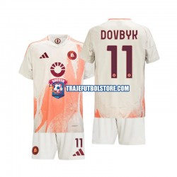 Camiseta 2ª AS Roma Artem Dovbyk 11 Niño 2024-2025 Manga Corta
