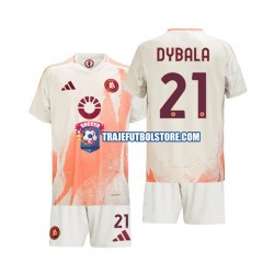 Camiseta 2ª AS Roma Paulo Dybala 21 Niño 2024-2025 Manga Corta