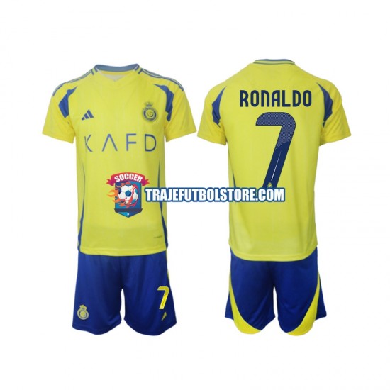 Camiseta 1ª Al Nassr Cristiano Ronaldo 7 Niño 2024-2025 Manga Corta