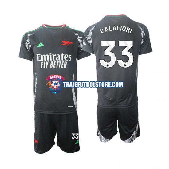 Camiseta 2ª Arsenal Calafiori 33 Niño 2024-2025 Manga Corta