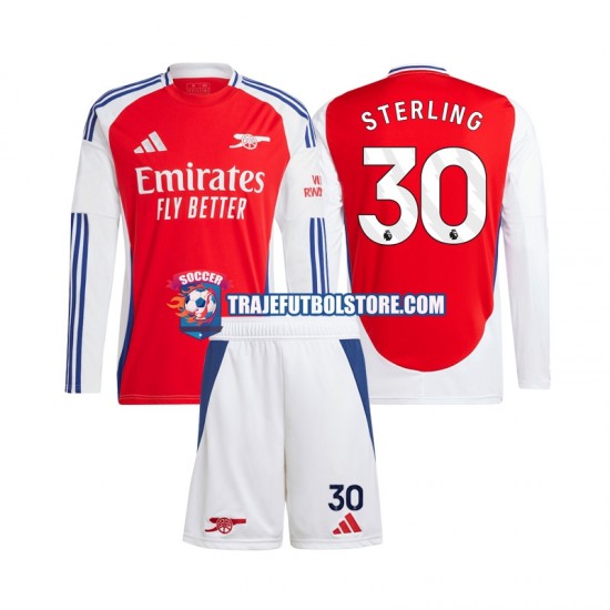 Camiseta 1ª Arsenal Raheem Sterling 30 Niño 2024-2025 ML