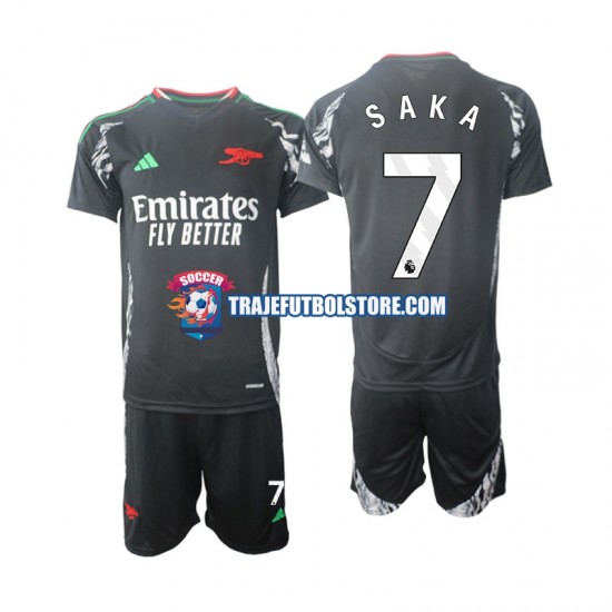 Camiseta 2ª Arsenal Saka 7 Niño 2024-2025 Manga Corta