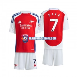 Camiseta 1ª Arsenal Saka 7 Niño 2024-2025 Manga Corta