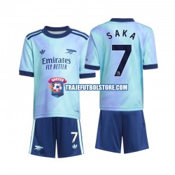 Camiseta 3ª Arsenal Saka 7 Niño 2024-2025 Manga Corta