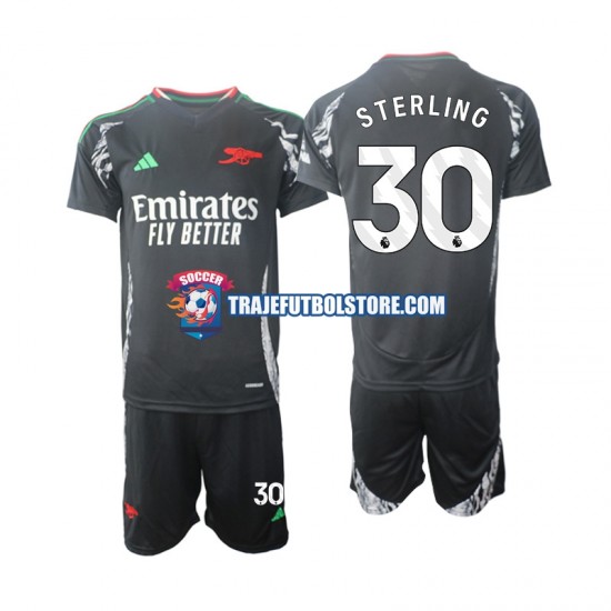 Camiseta 2ª Arsenal Sterling 30 Niño 2024-2025 Manga Corta