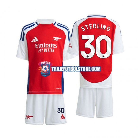 Camiseta 1ª Arsenal Sterling 30 Niño 2024-2025 Manga Corta