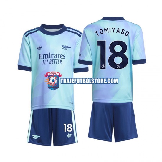 Camiseta 3ª Arsenal Takehiro Tomiyasu 18 Niño 2024-2025 Manga Corta