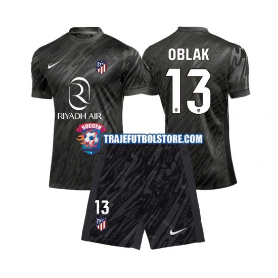 Camiseta 1ª Atlético Madrid Jan Oblak 13 Portero Niño 2024-2025 Manga Corta