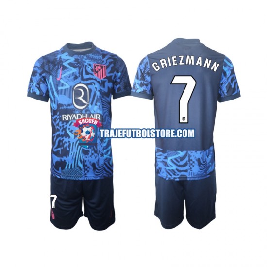 Camiseta 3ª Atlético Madrid Griezmann 7 Niño 2024-2025 Manga Corta