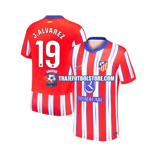 Camiseta 1ª Atlético Madrid Julian Alvarez 19 Hombre 2024-2025 Manga Corta