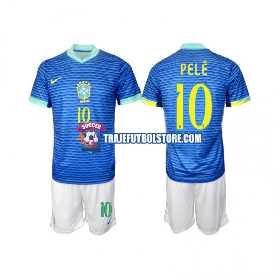 Camiseta 2ª Brasil PELE 10 Niño 2024 Manga Corta