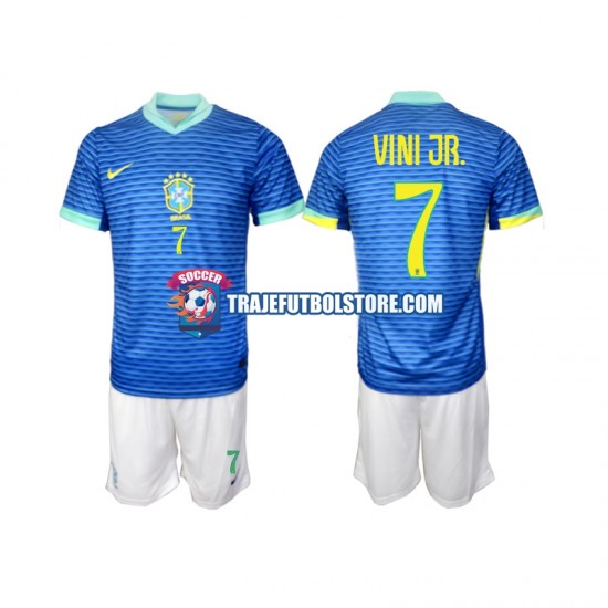 Camiseta 2ª Brasil VINI JR 7 Niño 2024 Manga Corta