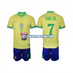 Camiseta 1ª Brasil VINI JR 7 Niño 2024 Manga Corta
