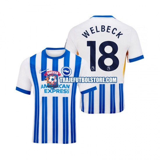 Camiseta 1ª Brighton Hove Albion WELBECK 18 Hombre 2024-2025 Manga Corta