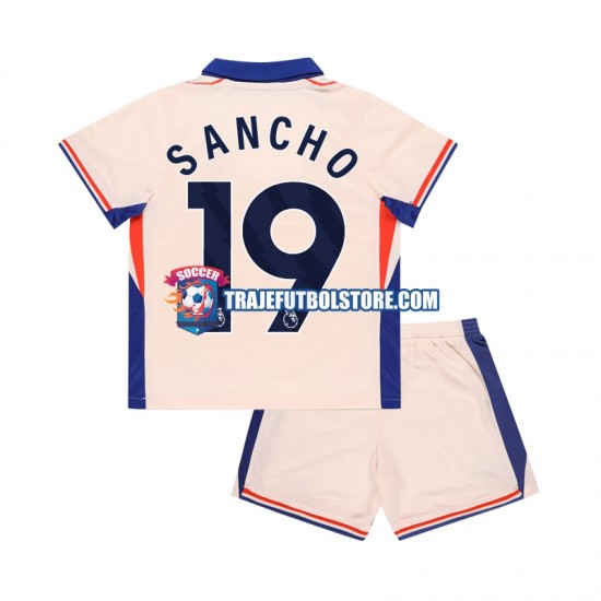 Camiseta 2ª Chelsea Jadon Sancho 19 Niño 2024-2025 Manga Corta
