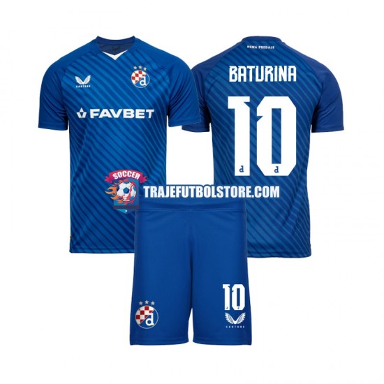 Camiseta 1ª Dinamo Zagreb Martin Baturina 10 Niño 2024-2025 Manga Corta