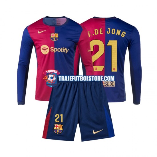 Camiseta 1ª FC Barcelona Frenkie de Jong 21 Niño 2024-2025 ML