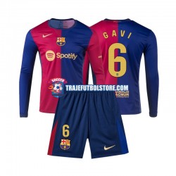 Camiseta 1ª FC Barcelona Gavi 6 Niño 2024-2025 ML