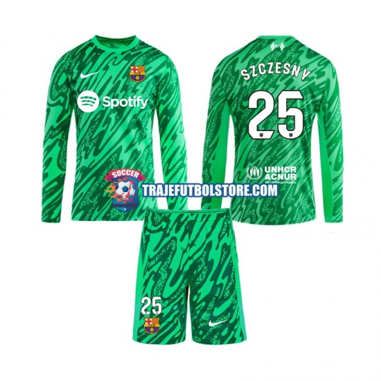 Camiseta 1ª FC Barcelona Wojciech Szczesny 25 Portero Niño 2024-2025 ML