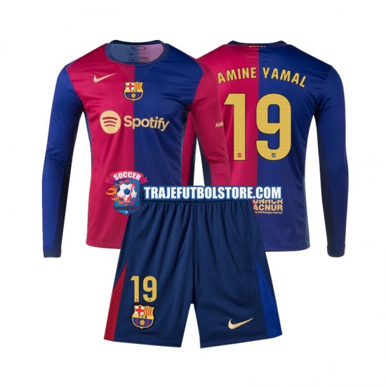 Camiseta 1ª FC Barcelona Lamine Yamal 19 Niño 2024-2025 ML