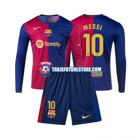 Camiseta 1ª FC Barcelona Lionel Messi 10 Niño 2024-2025 ML