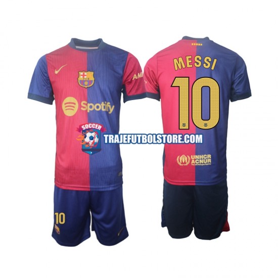Camiseta 1ª FC Barcelona Lionel Messi 10 Niño 2024-2025 Manga Corta