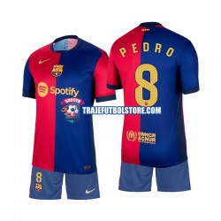 Camiseta 1ª FC Barcelona Pedro 8 Niño 2024-2025 Manga Corta