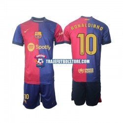 Camiseta 1ª FC Barcelona Ronaldinho 10 Niño 2024-2025 ML