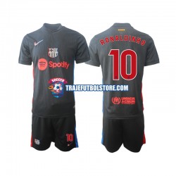 Camiseta 2ª FC Barcelona Ronaldinho 10 Niño 2024-2025 Manga Corta