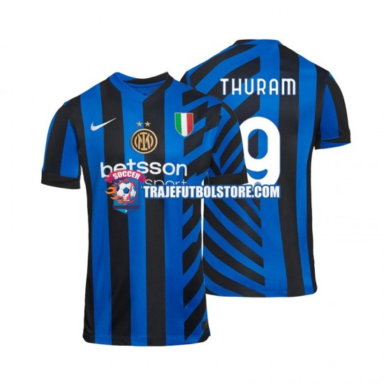 Camiseta 1ª Inter Milan Marcus Thuram 9 Hombre 2024-2025 Manga Corta