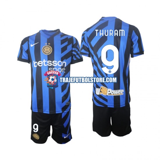 Camiseta 1ª Inter Milan Marcus Thuram 9 Niño 2024-2025 Manga Corta