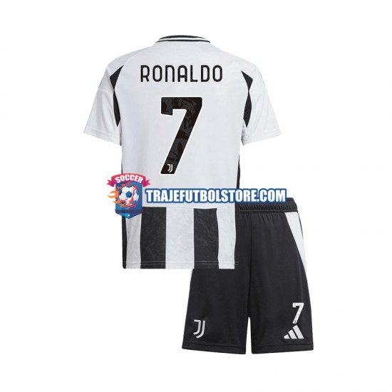 Camiseta 1ª Juventus Cristiano Ronaldo 7 Niño 2024-2025 Manga Corta