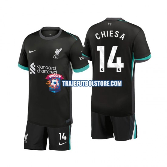 Camiseta 2ª Liverpool Chiesa 14 Niño 2024-2025 Manga Corta