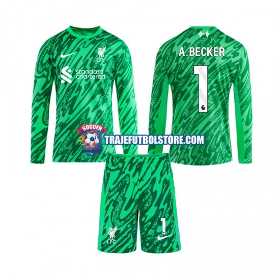 Camiseta 2ª Liverpool Alisson Becker 1 Portero Niño 2024-2025 ML