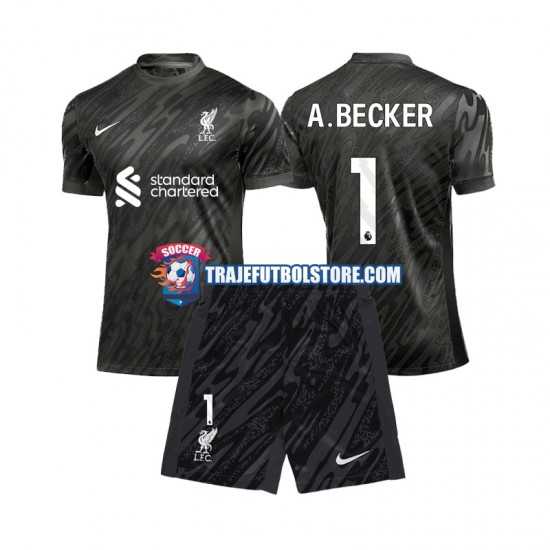 Camiseta 1ª Liverpool Alisson Becker 1 Portero Niño 2024-2025 Manga Corta