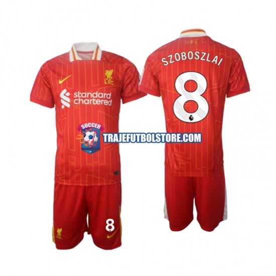 Camiseta 1ª Liverpool Szoboszlai 8 Niño 2024-2025 Manga Corta
