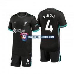 Camiseta 2ª Liverpool Virgil 4 Niño 2024-2025 Manga Corta