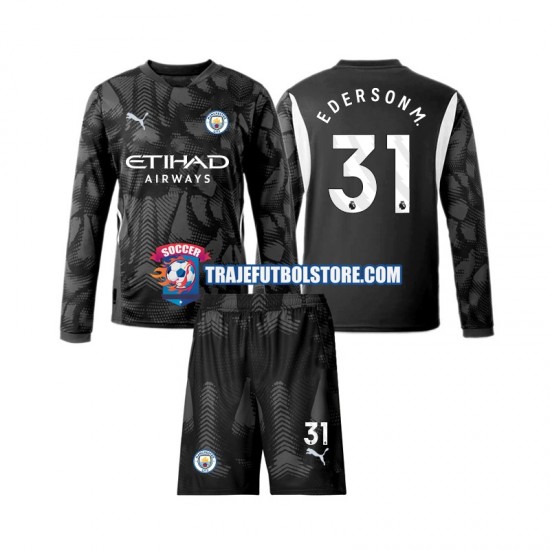 Camiseta 4ª Manchester City Ederson Moraes 31 Portero Niño 2024-2025 ML