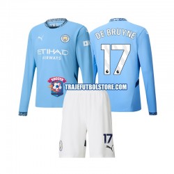 Camiseta 1ª Manchester City Kevin De Bruyne 17 Niño 2024-2025 ML