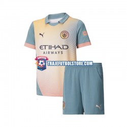Camiseta 4ª Manchester City Niño 2024-2025 Manga Corta