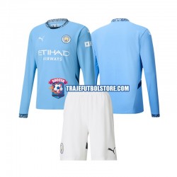 Camiseta 1ª Manchester City Niño 2024-2025 ML