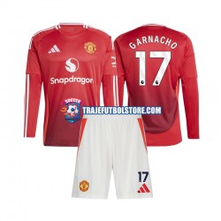 Camiseta 1ª Manchester United Alejandro Garnacho 17 Niño 2024-2025 ML