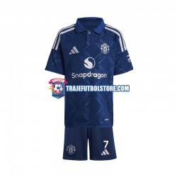 Camiseta 2ª Manchester United Beckham 7 Niño 2024-2025 Manga Corta