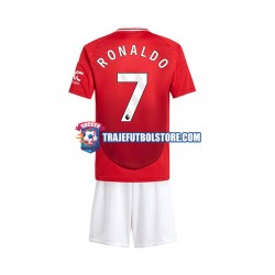 Camiseta 1ª Manchester United Cristiano Ronaldo 7 Niño 2024-2025 Manga Corta